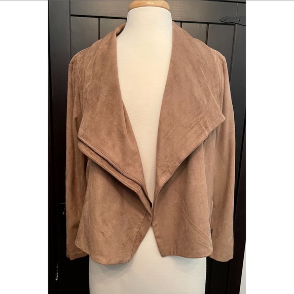 Lyssé Nyon Faux Suede Jacket. Tan. Size M. - Picture 1 of 2